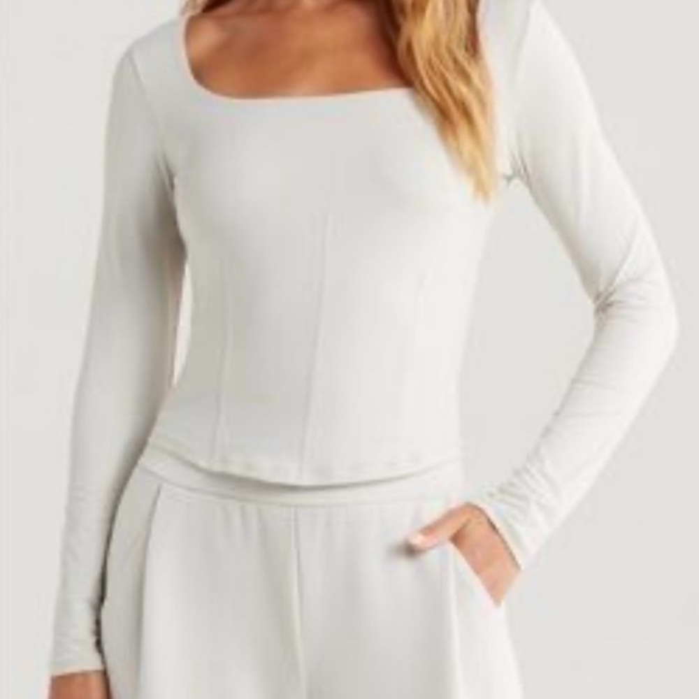 Zella Contour Seam Knit Long-Sleeve Top